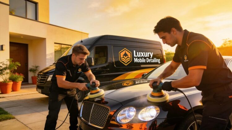 Mobile detailing service demonstrating ease and convenience for luxury vehicle owners